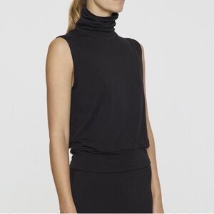 Bleusalt Sleeveless Signature Fabric Turtleneck Top - Black L (3)